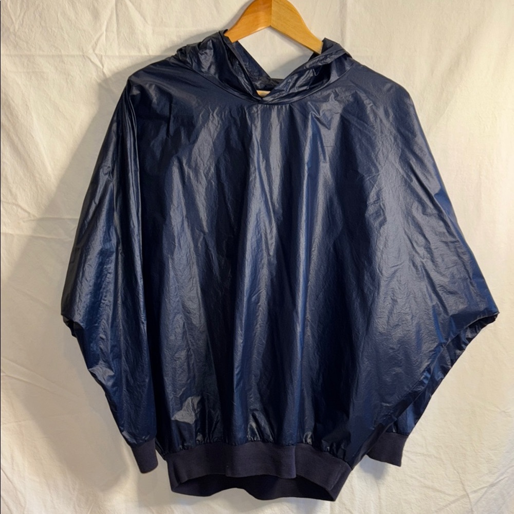 Navy blue batwing hooded windbreaker American Apparel - one size